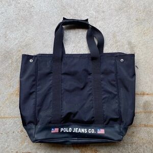 Vintage Polo Jeans Co Ralph Lauren Black Tote Bag